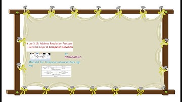 # Lec-3.18: Address Resolution Protocol Network Layer in Computer Network  hostbox cse  gateugcnet