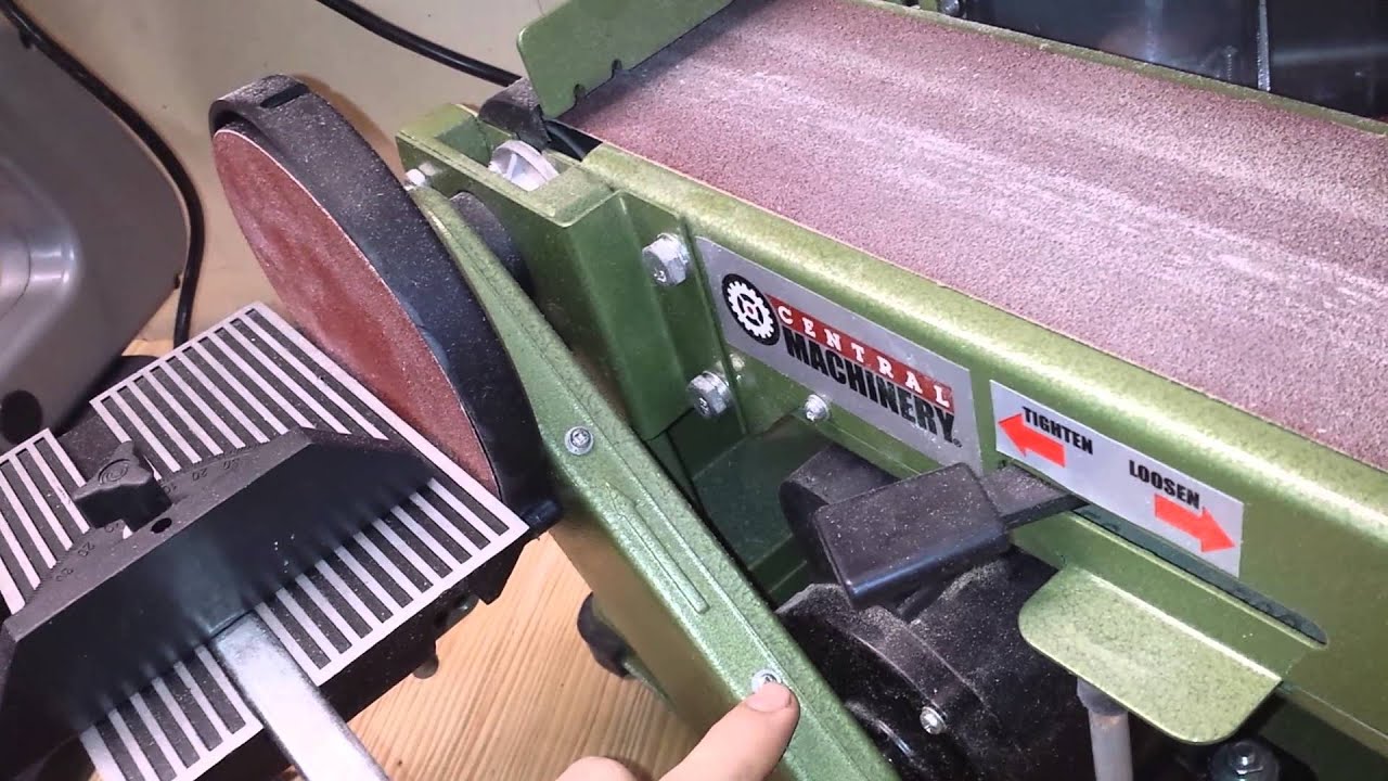 Harbor freight table top belt sander - YouTube