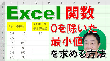 【Excel関数 徹底解説】0を除いた最小値を求める方法