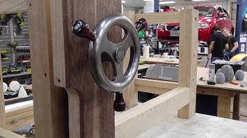 Benchcrafted leg vise on my in-progress Split top Roubo