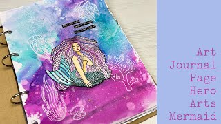 Art Journal Page - Hero Arts Mermaid
