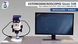 Estéreo microscopio Marca ZEISS, Modelo Stemi 508 con cámara Axiocam 208 Color y Monitor 4K