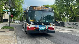 CTA Bus 135 Clarendon/Lasalle Express From Sunnyside To Adams/Wacker CTA New Flyer D60LFR 2013 #4338