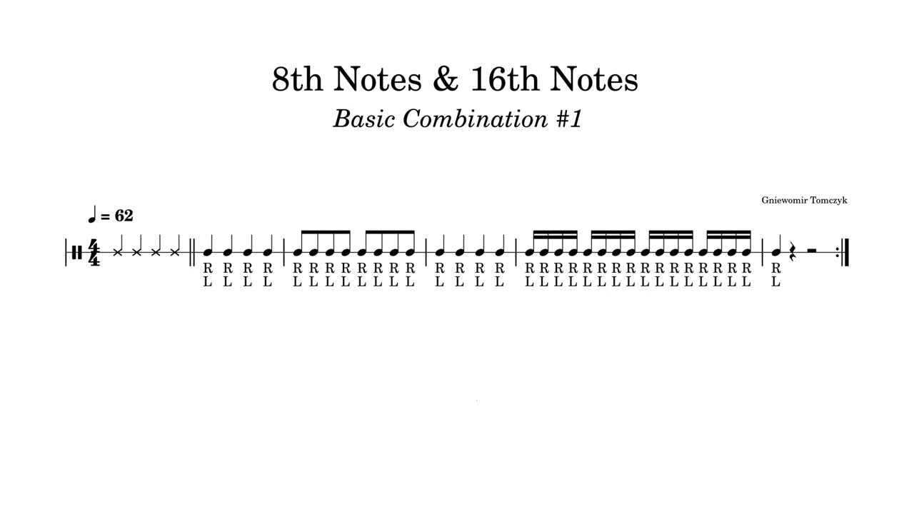 8th Note 16th Note Basic Combination 1 Play along Track YouTube 8th Note 16th Note Basic Combination 1 Play along Track YouTube