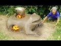 Techniques of making clay wood stoves frog sculpting, beautiful and effective 100%