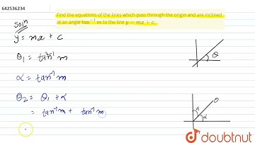 Find the equations of the lines which pass through the origin and are\ninclined at an angle tan^...