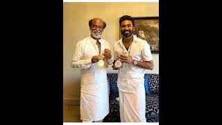 dhanush with rajni pic #rajni#dhanush