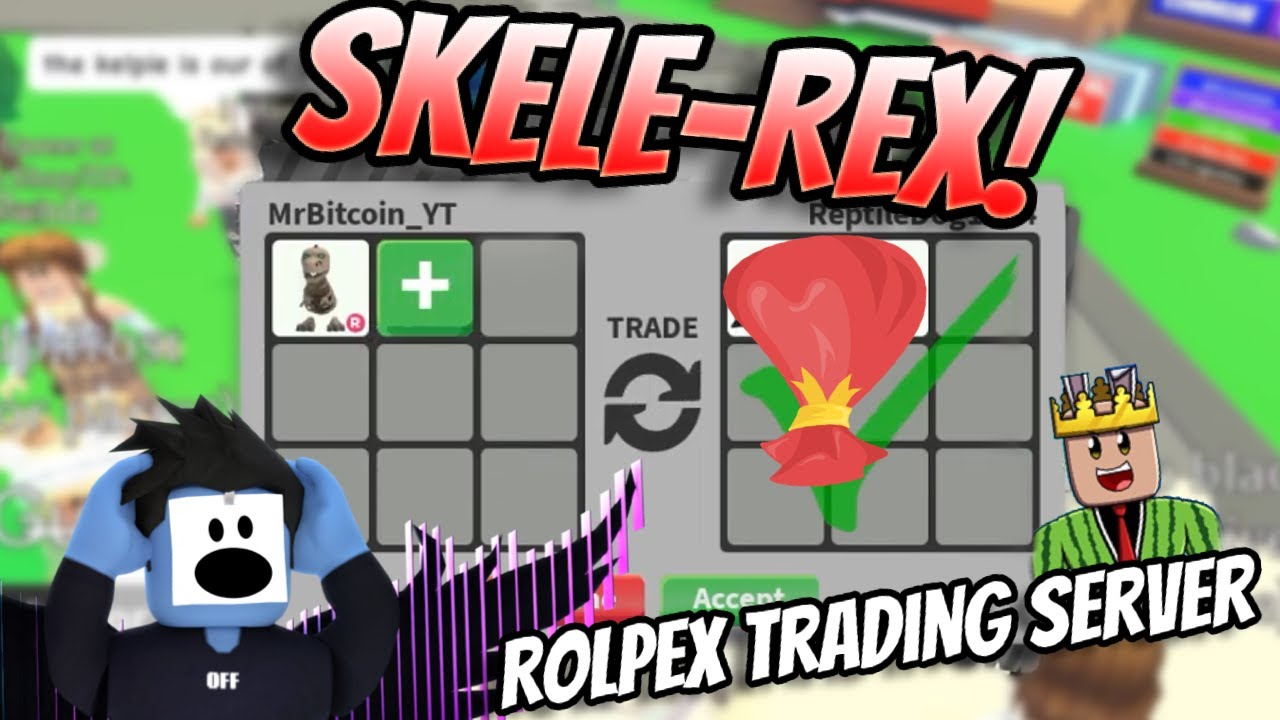 Adopt Me Trading Ride SkeleRex in Rich Adopt Me Server! [Roplex