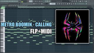 Metro Boomin, Spider Verse - Calling (MIDI + FLP) (FL Studio Piano Tutorial \/ Cover)