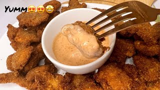Crsipy chicken bites with my favorite dip sauce Easiest recipe ever?