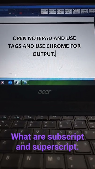 what is subscript and superscript tags . #basics #computer - YouTube