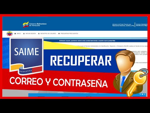 Cómo RECUPERAR Correo, Contraseña y Usuario del SAIME en Línea ✅