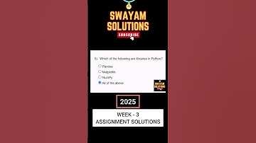 Python for Data Science Week 3 Assignment Solutions | SWAYAM NPTEL |  JAN-MAY 2025 | SUBSCRIBE