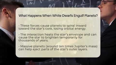 What Happens When White Dwarfs Engulf Planets? - Physics Frontier