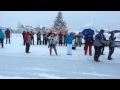 Weissensee Dutch skater on frozen snowy-music party 2014