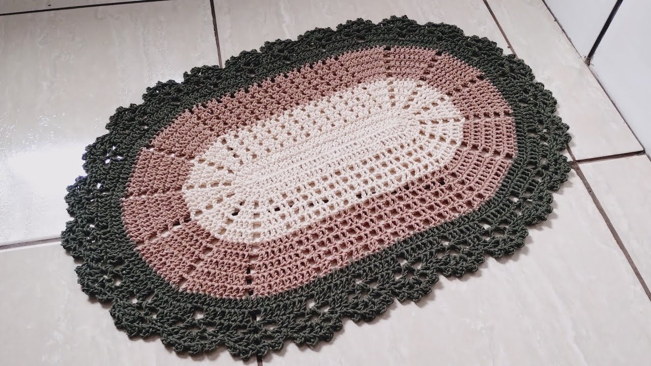 Tapete maravilha fácil de fazer/Tapete oval de crochê/Vídeo aula