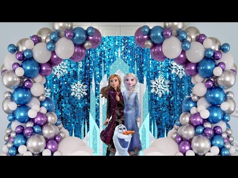 Balloon Garland Review DIY, Frozen Balloon Garland DIY, Tutorial