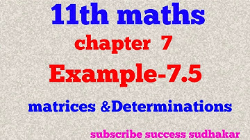 11th maths/ chapter 7/Example 7.5/matrices and determinations