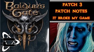Baldur's gate Patch 3 notes Highlights