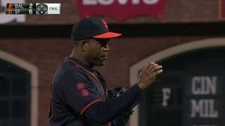 BAL@SF: Casilla throws one pitch to record 27th save