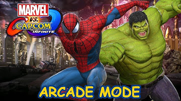 Marvel vs Capcom Infinite Arcade Mode with Spider-Man & Hulk