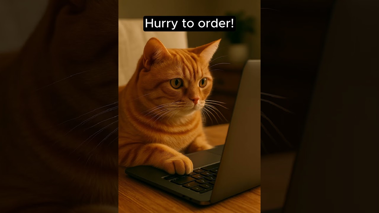 Cat 🐾🐾Shops Online💻... and Baby Wakes Up! 😱猫ママがネットでお買い物中…でも子猫が起きちゃった！🐾💻😱 