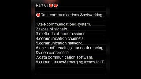 Part 01🛑🛑  🛑Data communications &networking .  1.tele communications system.