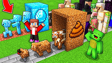 JJ and Mikey: POOR vs RICH Mob Upgrade Factory Battle in Minecraft - Maizen