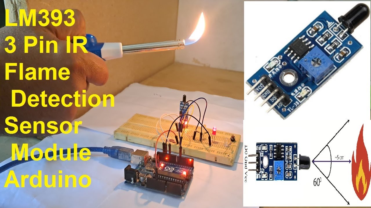 LM393 3 Pin IR Flame Detection Sensor Module | Fire Detector Infrared Receiver Module for Arduino