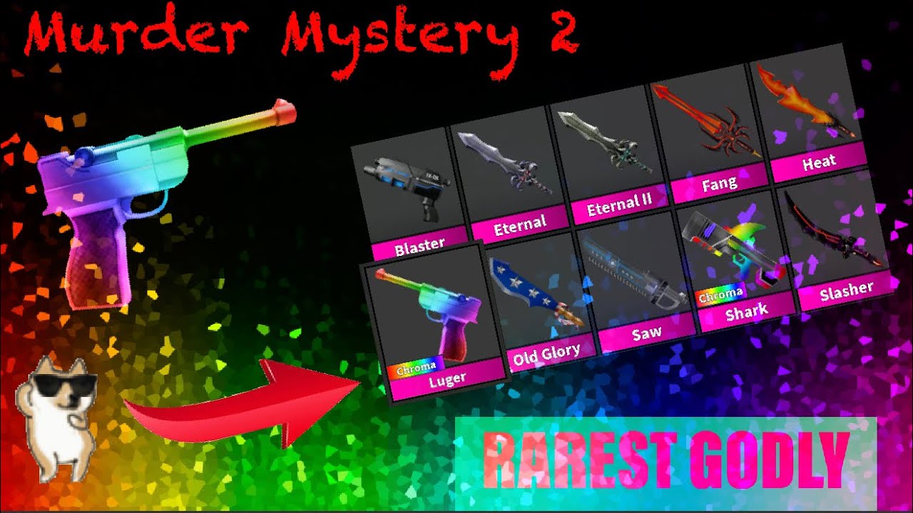 I Borrowed The Rarest Godly On Murder Mystery 2 Chroma Luger - roblox mm2 chroma shark