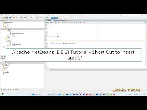 Apache NetBeans IDE 21 Tutorial - Short Cut to insert static - st + Tab Key
