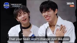 yuju crying watching the rough's team performance-school