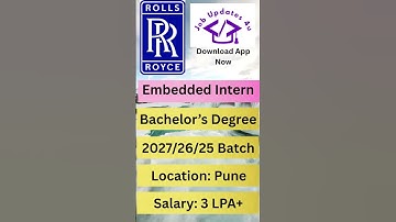 Rolls‑Royce Opens 2025 Embedded Intern Drive in Pune — Golden Opportunity for Engineers! #Internship