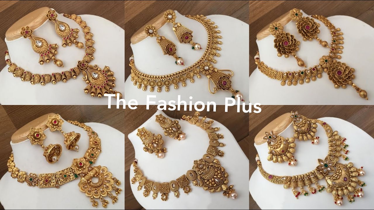 Quality Brass Gold Necklace Set Design 