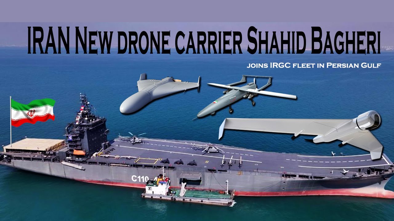 IRAN New drone carrier Shahid Bagheri joins IRGC fleet in Persian Gulf in 2025!