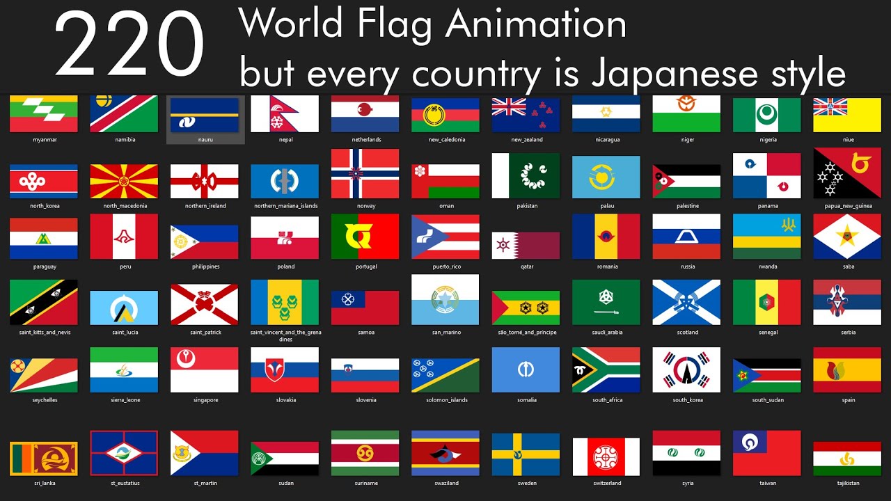 World Flag Animation But Every Country Is Fascist World Flag Animation but every country is Japanese style - 220 Flags in