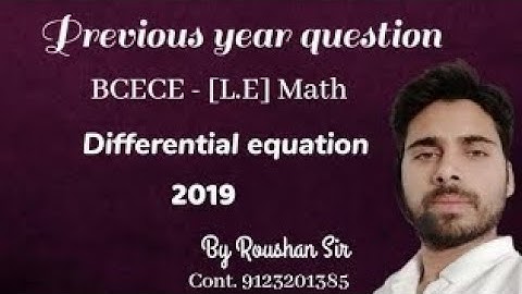 BCECE(L.E)-2022-Previous year objective que: Differential Equation