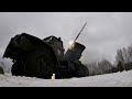 The russian gunners: mortar, multiple launch rocket system Российские артиллеристы: миномет, Град