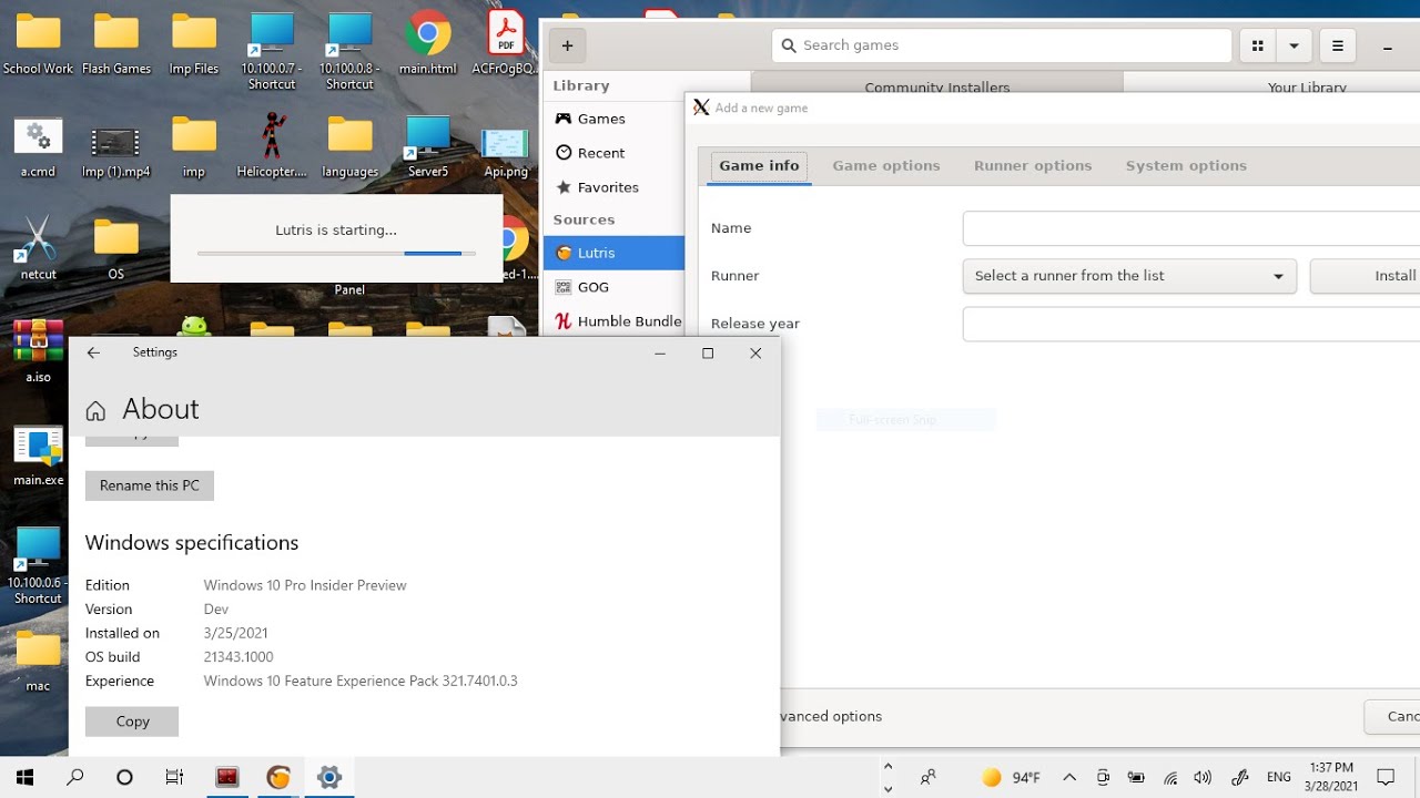 Lutris on Windows(How to run linux GUI programs on windows natively via ...