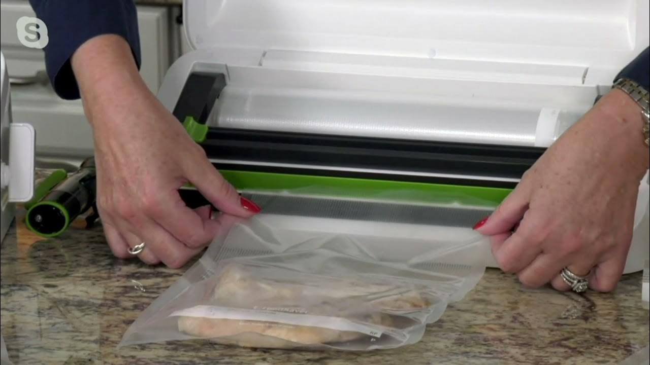 Vacuum Sealing Machine, PowerVac Compact Vacuum Sealer, Vertical Storage, Stainless Steel & Black