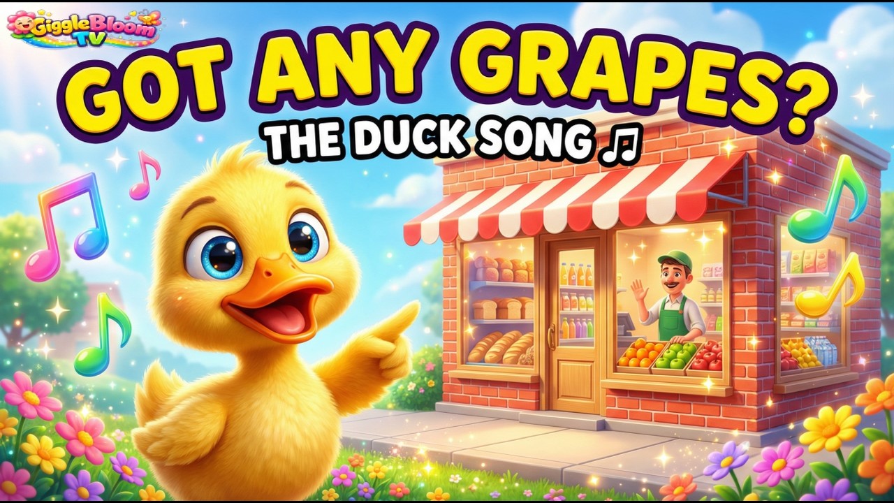 The Duck Song 🎵 (Got Any Grapes?)🍇| Funny 3D Nursery Rhymes & Kids Songs | GiggleBloomTV