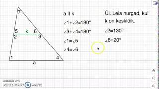 8. klass | Kolmnurga kesklõik ja nurgad