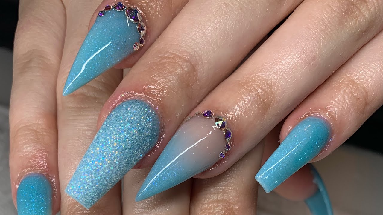 9. Icy Blue Coffin Nails - wide 7