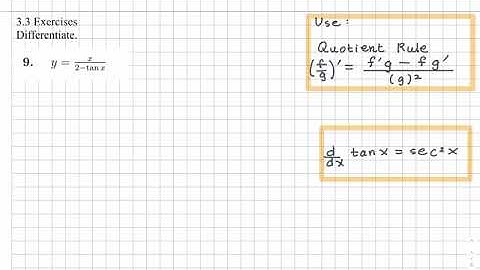 Stewart Calculus ET 8th Ed. 3.3 #9. Using the Quotient Rule to find the Derivative.