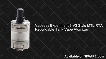 Vapeasy Experiment 3 V3 Style MTL RTA Rebuildable Tank Vape Atomizer