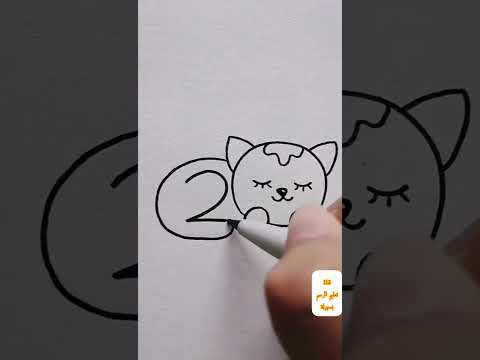 رسم قطه سهله ولطيفه رسومات سهل وجميلة تعليم الرسم بطريقة سهلة أشترك في القناة ليصلك كل جديد