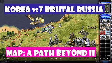 RED ALERT 2 "KOREA vs 7 BRUTAL RUSSIA" (MAP: A PATH BEYOND II)