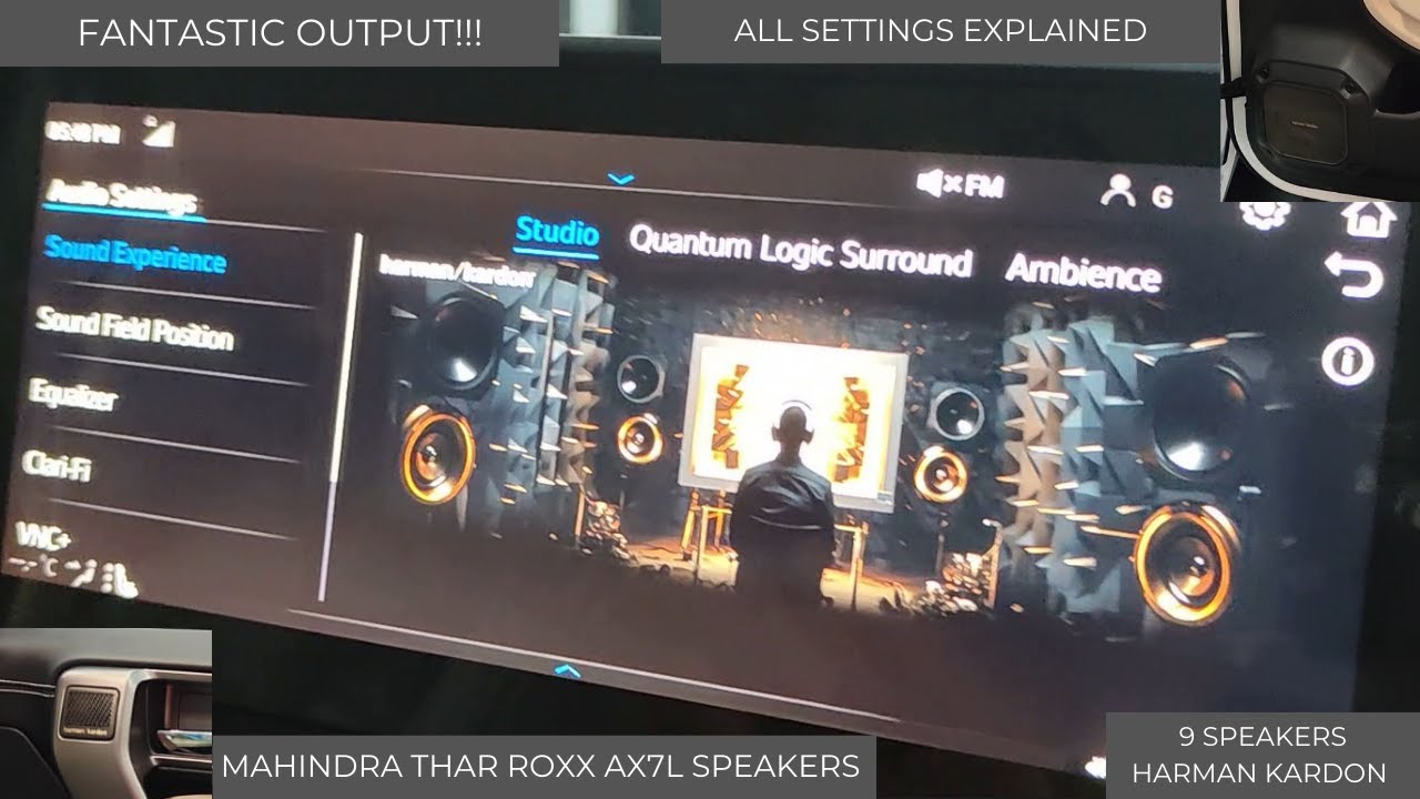 Mahindra Thar ROXX Music System Test | 9 Speakers Harman Kardon | All Settings Explained | AX7L