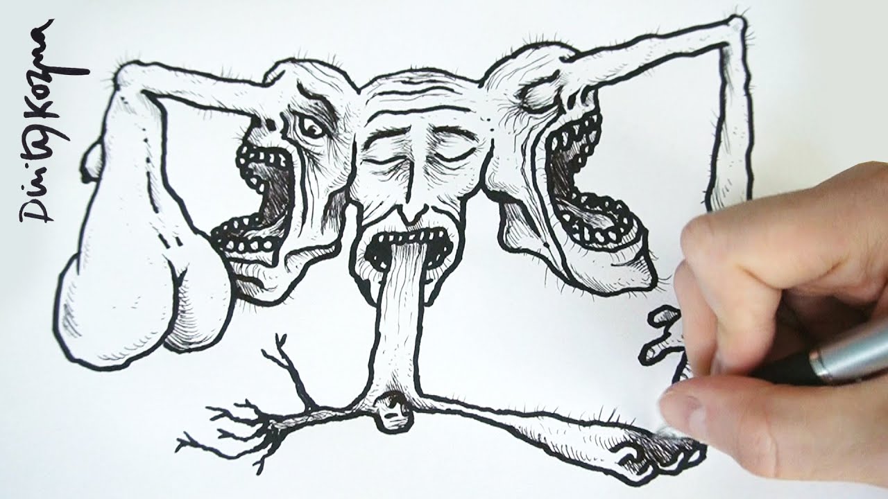 NO THINKING DRAWING - Art by Dimitri Kozma