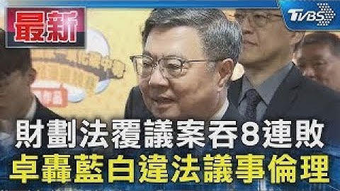 財劃法覆議案吞8連敗 卓轟藍白違法議事倫理｜TVBS新聞